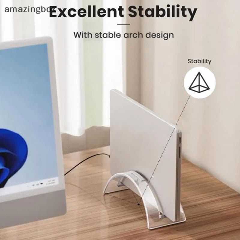 Suporte De Mesa Acrílico Vertical Para Laptop Com Alta Estabilidade Forte Capacidade De Carga Pessoal Organizado
