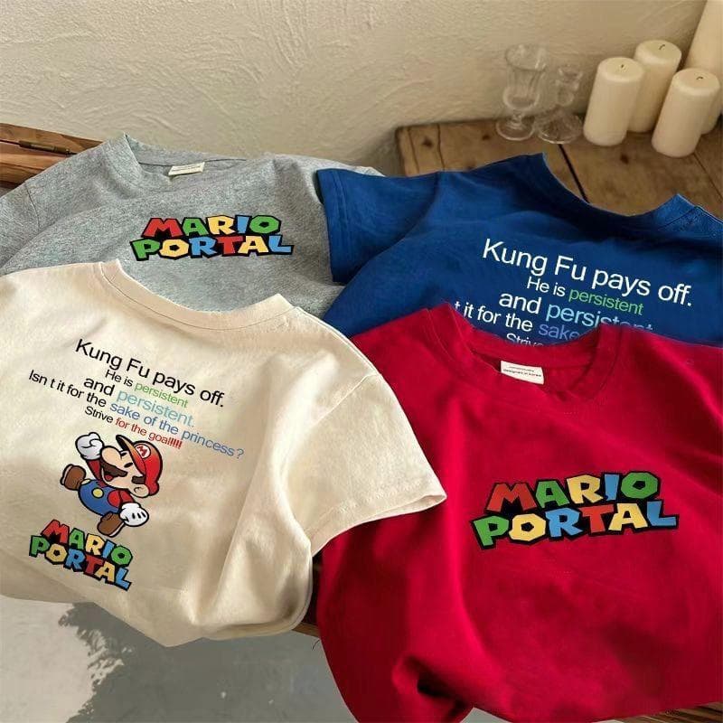 Crianças de manga curta camiseta verão puro algodão 2026 novo estilo meninos bebê meia manga médio pequeno crianças meni