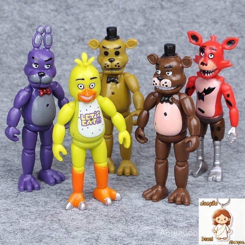 5pçs/Conjunto 14 Cm Jogo Anime Five Nights at Freddy's Freddy Bonnie Chica Foxy Figuras De Ação Em PVC Modelo Brinquedos