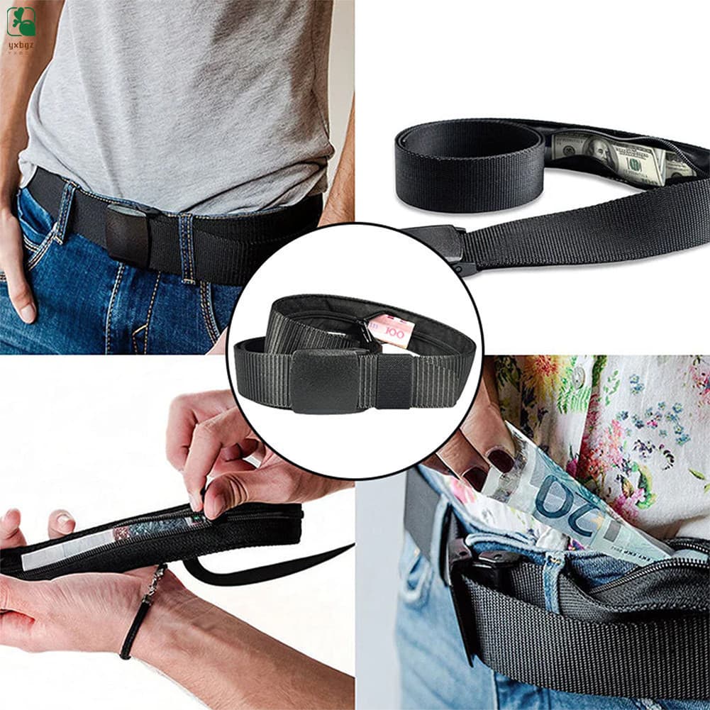 Cinto De Cintura Com Zíper Oculto Para Homens Design Ajustável Viagens/Saída