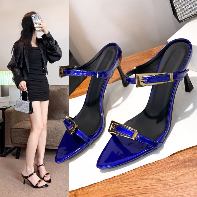 Saia combinando sandálias romanas feminino verão estilo fada sapatos suaves 2026 novo estilo high-End All-Match de salto