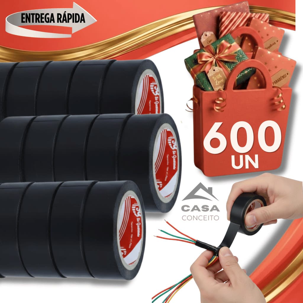 Conjunto Fita Isolante Preta Antichamas 5 Metros Resistência Isolante Fios Cabos Elétricas Robusta
