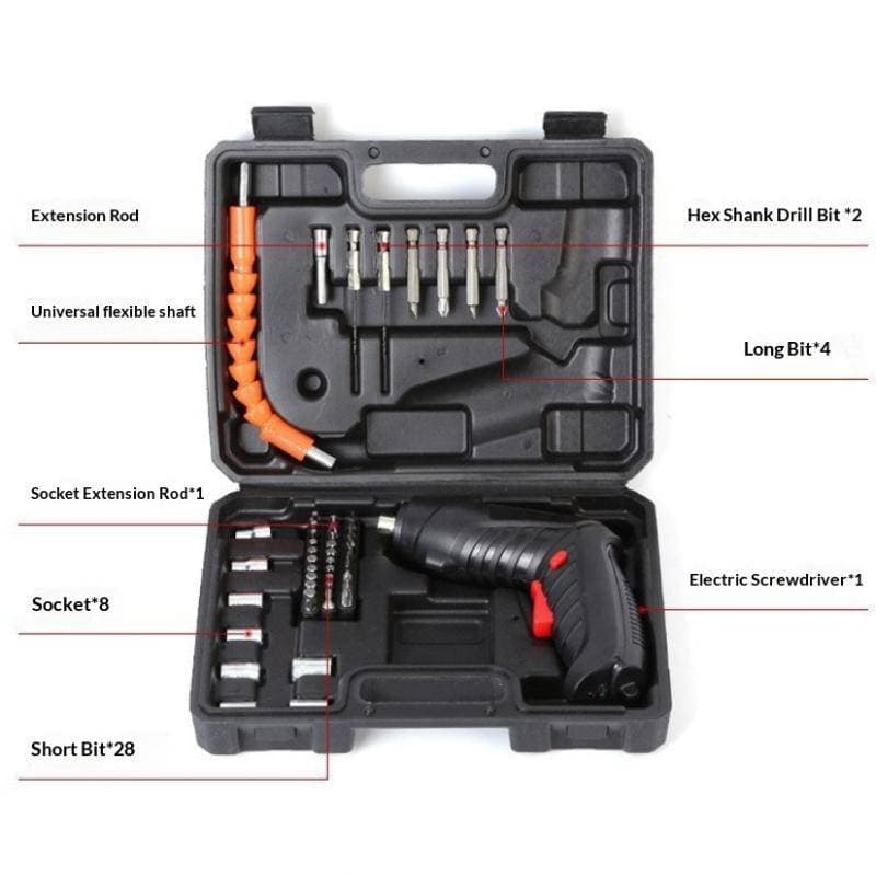 [hundr] Conjunto De Ferramentas Elétricas 3.6V Para Reparo De Manutenção Doméstica Mini Elétrica Broca Chave De Fenda Se