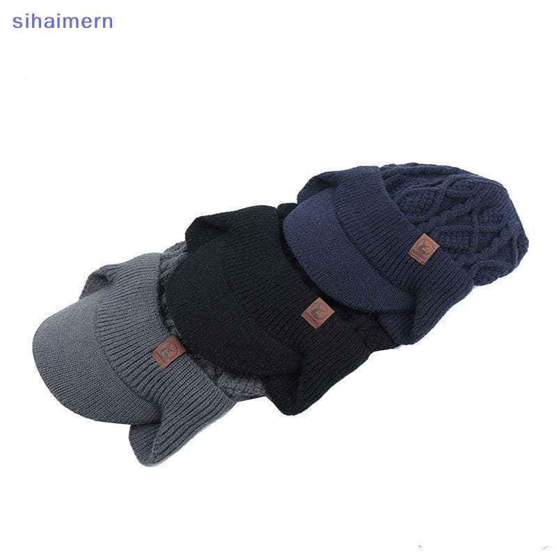 sihaimern Chapéu De Inverno Unissex Forrado De Pele De Pelúcia Quente Gorro De Malha Macia Para Esqui BR