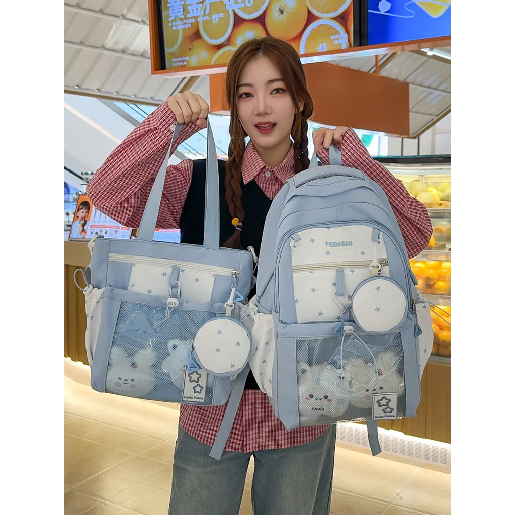 Mochila escolar júnior meninas do ensino médio nicho de alta aparência estudantes do ensino médio mochila saco de dor si