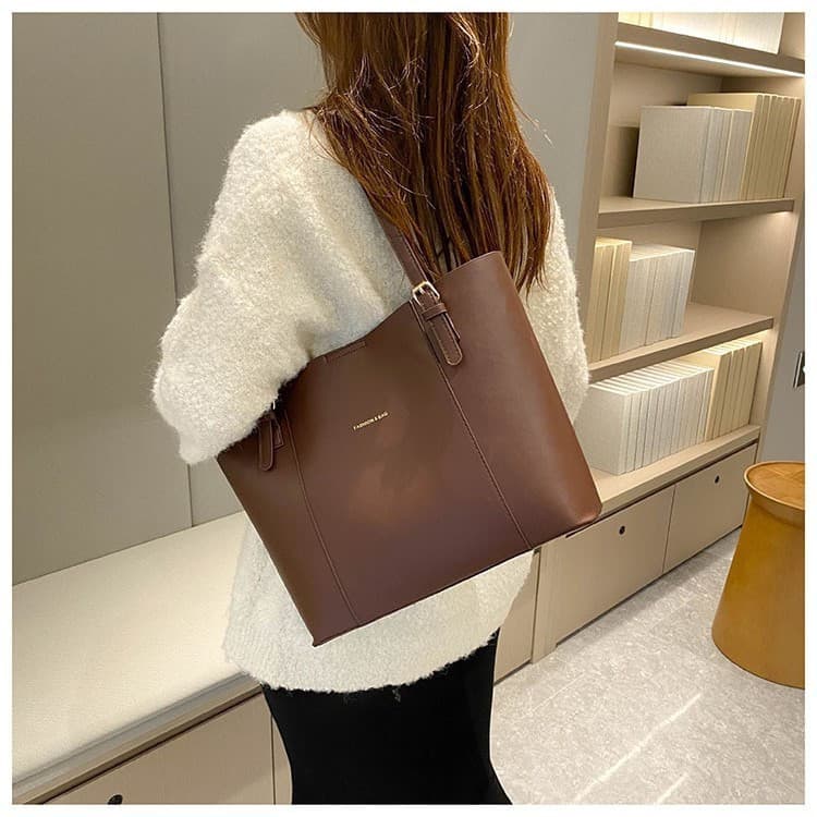 Bolsa de Ombro Simples e Elegante para Mulheres, Bolsa de Mão Diária, Nova Moda 2025, Bolsa de Grande Capacidade