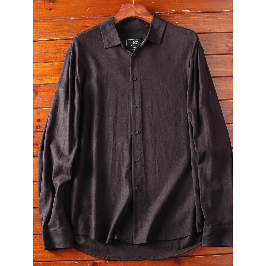 Nicho francês linho Natural algodão fino tecido lavável respirável primavera verão masculino simples All-Match Casual ca