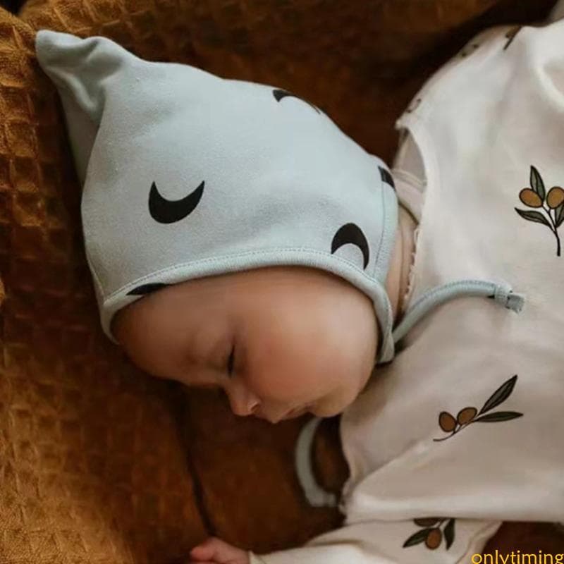 onlytiming Bebê Bonito Impressão Chapéu Gorros Orelha Para Proteção Gorro Recém-Nascido Fotograpy