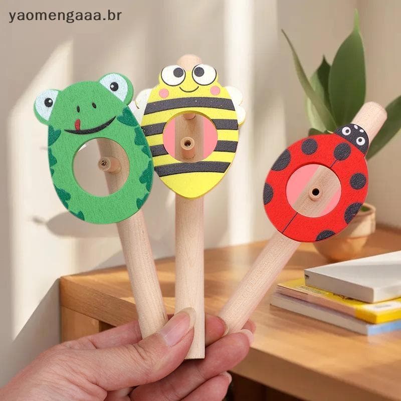 [yaoaa] Soprador De Bola De Espuma De Desenho Animado Hastes De Madeira Tradicionais Soprando Jogo Gadgets Divertidos Tr
