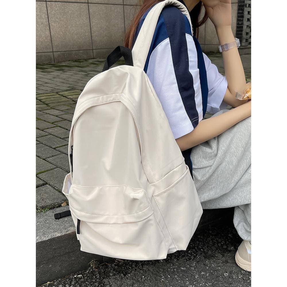 Mochila feminina estudante universitário versão coreana ins grande capacidade simples cor sólida mochila júnior escola s