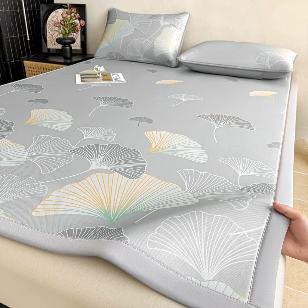 Tapete fresco de seda gelo tapete de Rattan verão 2026 novo estilo tapete doméstico verão classe a mãe bebê grau bambu t