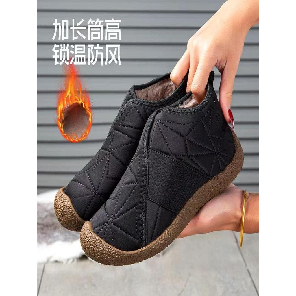 Velho pequim sapatos de pano pano pano leve botas de neve feminino 2025 novo estilo sola macia outono inverno forro de l