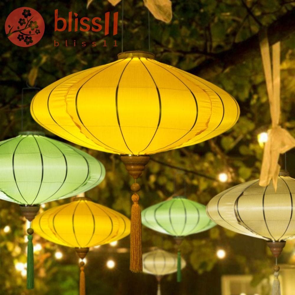 Lanterna Vietnamita Retrô BLISS11 , Tecido Artesanal Tradicional Festival Meados De Outono Antiga
