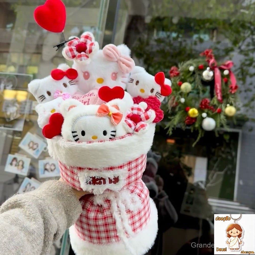 Buquê de Bonecas Sanrio/Hello Kitty/Flores de Pelúcia Fofas Adequadas para Meninas/Presente de Aniversário/Presente de F