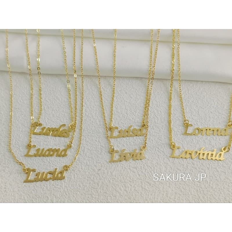Colar com Nome Personalizado inicial L corrente folheado a ouro