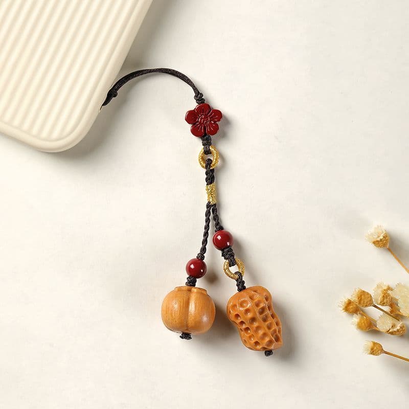 Alça de Telefone de Caqui e Amendoim da Boa Sorte, Edição de Ano Novo, Pingente Curto de Desenho Animado, Alça de Telefo
