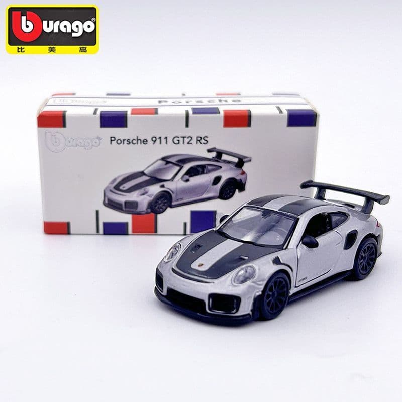 Carro de simulação Porsche 911 GT2, modelo de carro em liga Bburago, miniatura decorativa, edição limitada Ferrari Golf.