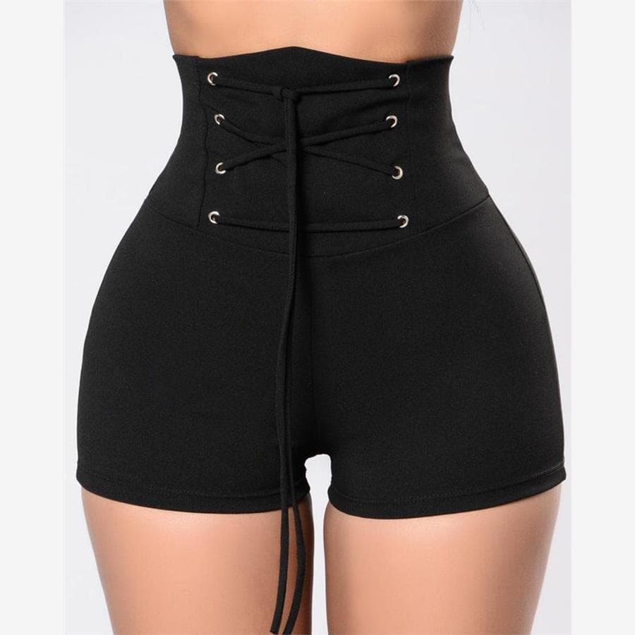 Novos shorts Femininos Europeus E Americanos Com Tiras De Cintura Alta São Justos