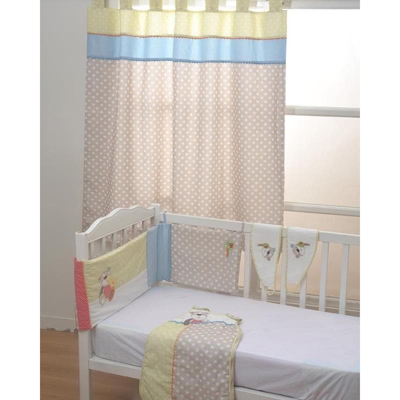 Embalagem Original com impressão de pano de algodão de poliéster azul costura cortinas de bloqueio de luz de camada dupl