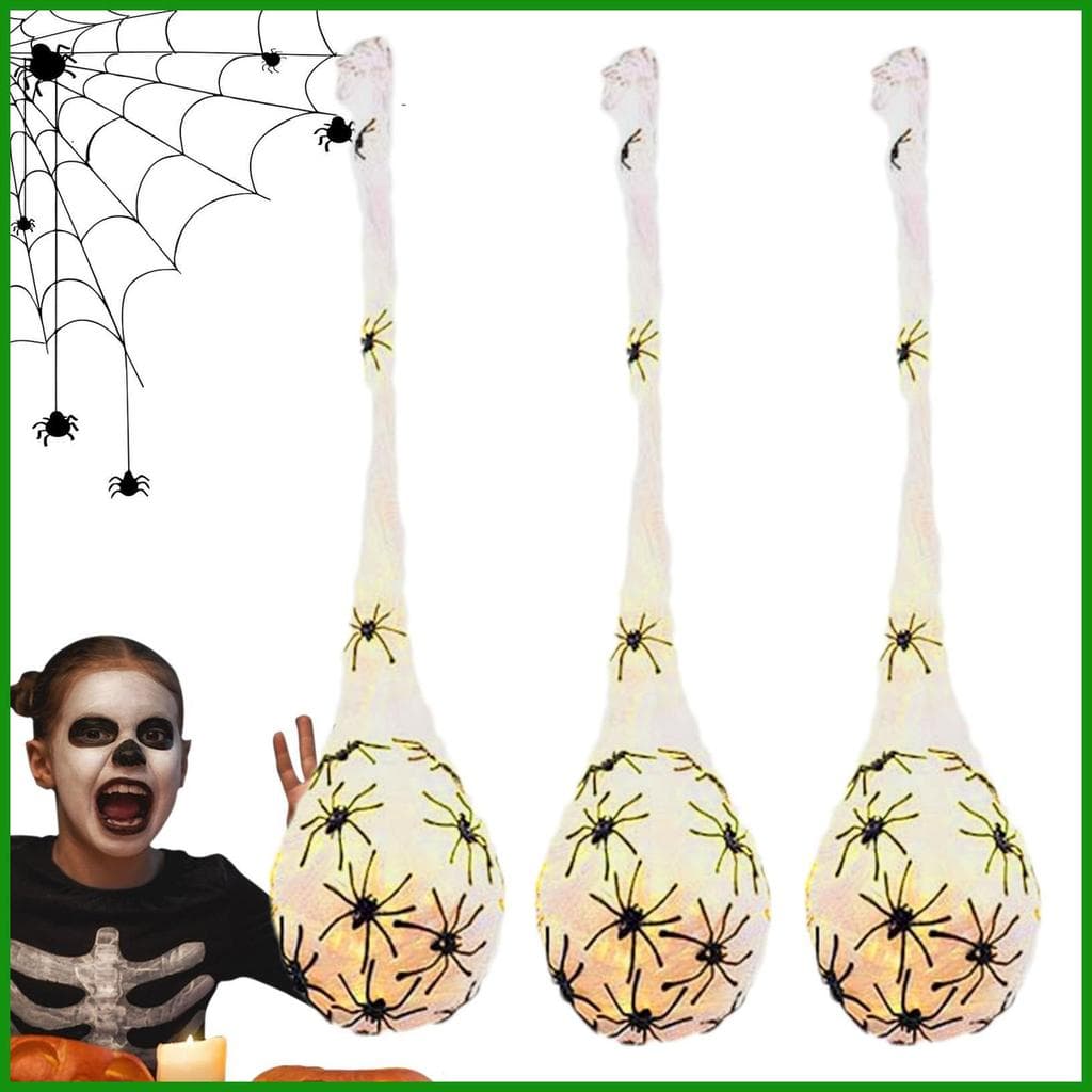 Decoração De Teia De Ovo De Aranha , 3 Peças , Halloween , Pingentes Assustadores , Adereços , Sacos Para Casa tongmy