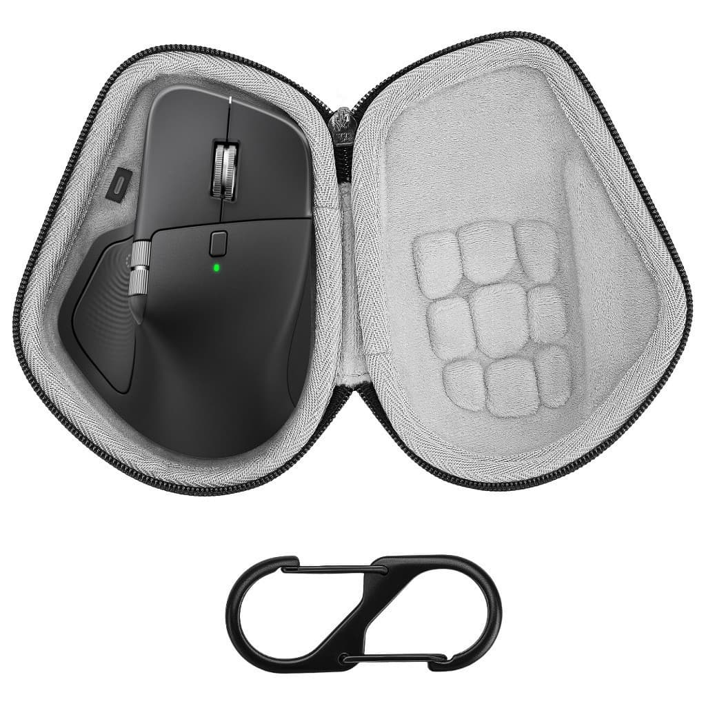Capa Rígida Para Mouse Geekria Compatível Com MX Master 4/3S 3 , Bolsa De Transporte De Viagem EVA (Cinza Escuro)