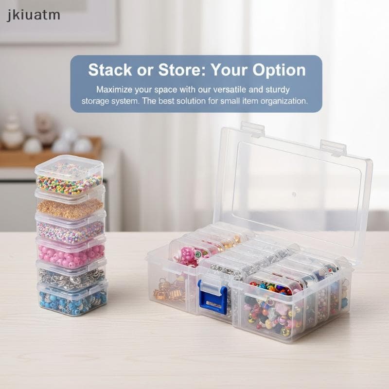 [jkiuatm] Caixa Organizadora De Plástico Transparente 1 Conjunto 12/14/15/30 Grade Para Fazer Joias BR