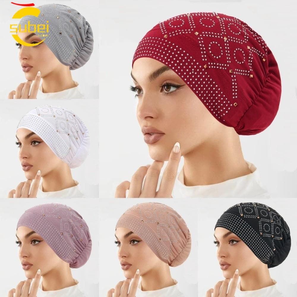 Chapéu De Lenço Feminino SUBEI , Capa De Cabeça Para Perda De Cabelo Suave E Sedosa , Gorros Com Diamantes Incrustados
