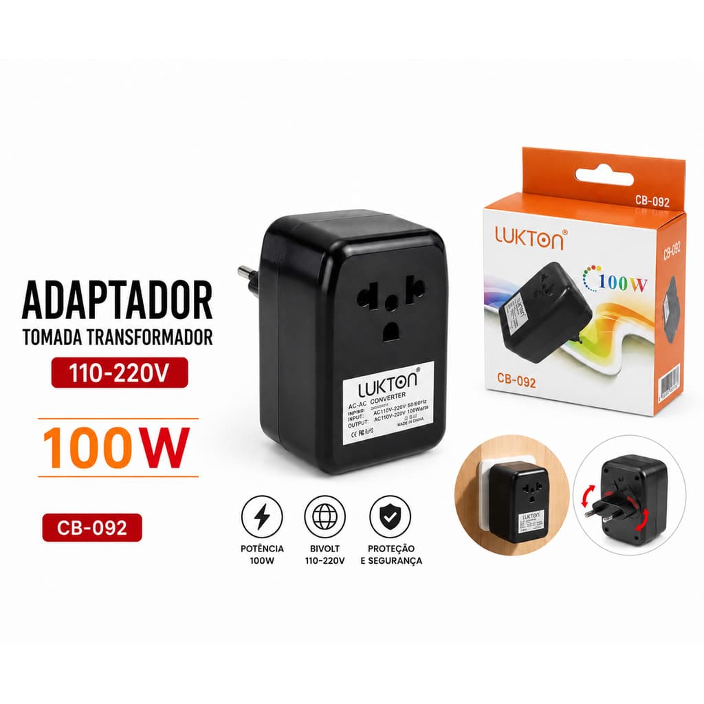 Conversor Transformador De Energia Voltagem Bivolt 110V Para 220V