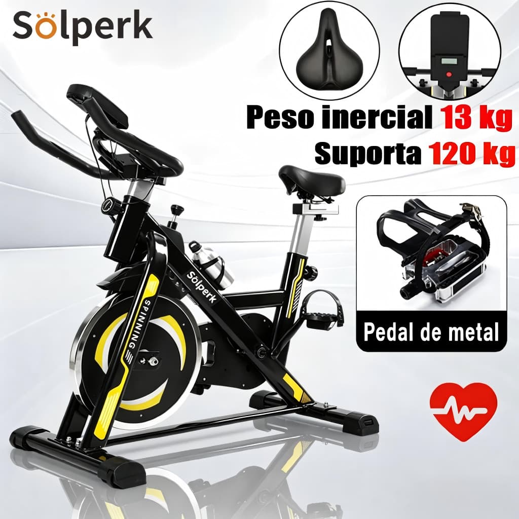 Bicicleta Ergométrica Spinning Roda De Inércia Robusta Suporta 120kg Sem Balanço Em Treinos Esportivos Intensivos