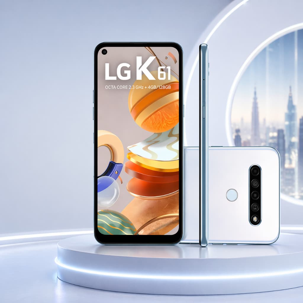 Smartphone LG K61 128GB Titânio 4G Octa-Core 4GB RAM Tela 6,53” Câmera Quádrupla 16MP