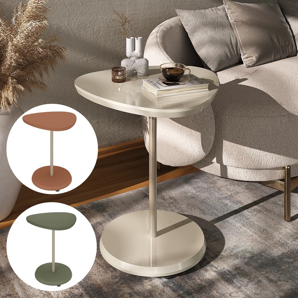 Mesa Lateral Apoio de Canto Bel Oval Orgânica Artely