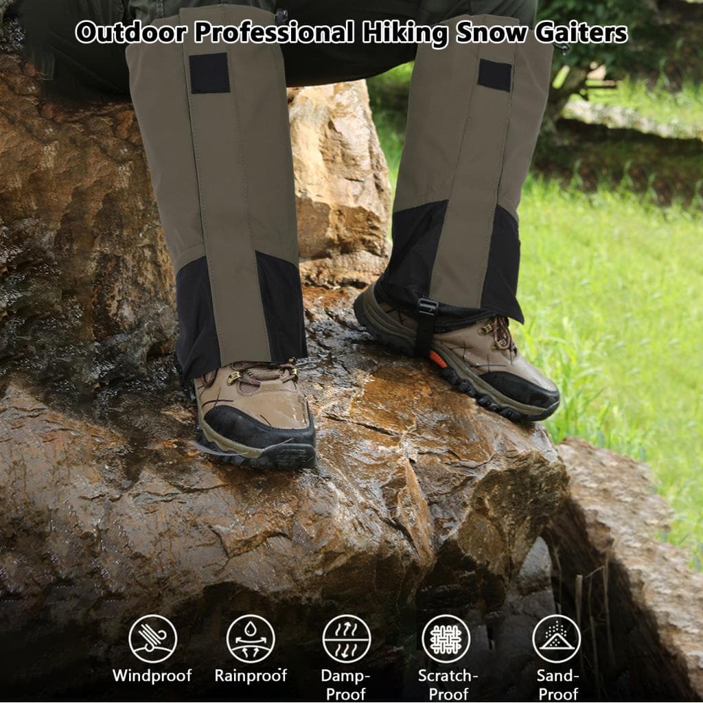 Polainas para botas para caminhadas, esqui, raquetes de neve, tecido Oxford à prova de rasgos, capas ajustáveis ​​para