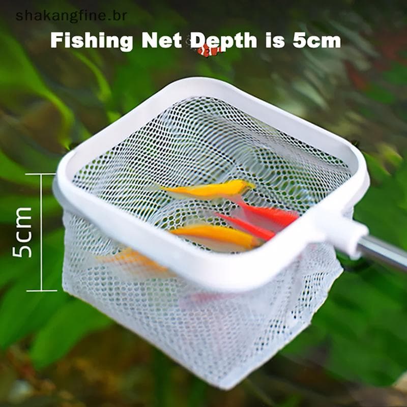 SHBR Rede De Pesca Quadrada Para Aquário , 1 Peça , Extensível , Cabo Longo , Equipamento Captura De Peixes , Tanque De