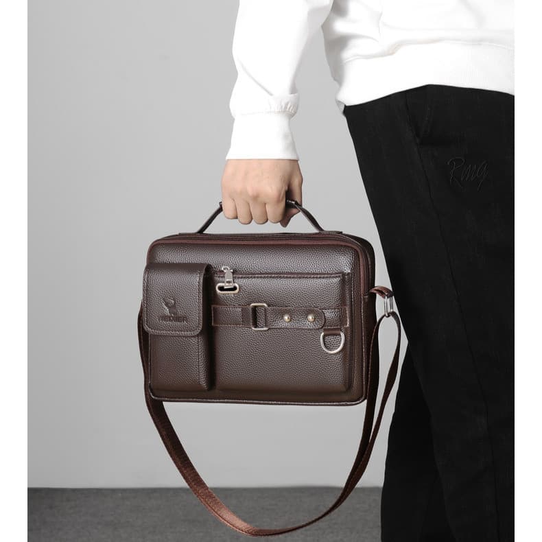 【Elegância Prática】Bolsa Masculina Portátil Estilo Empresarial Moda/Masculina/Confortável
