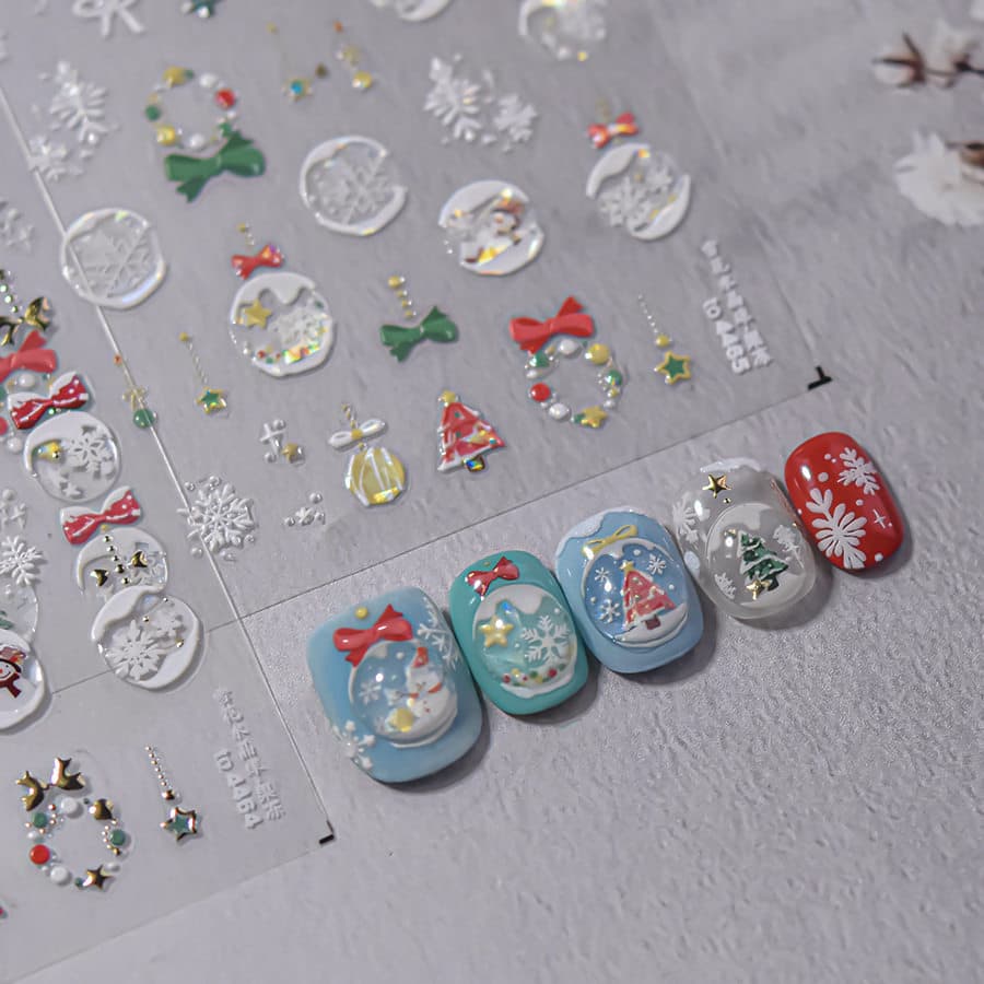 decoração de unha decoração de unha adesivo Adesivos de unhas de geléia para invólucro para unhas de flocos de neve bola