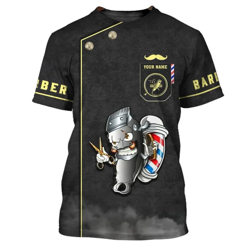Camiseta masculina de dramatização de barbeiro