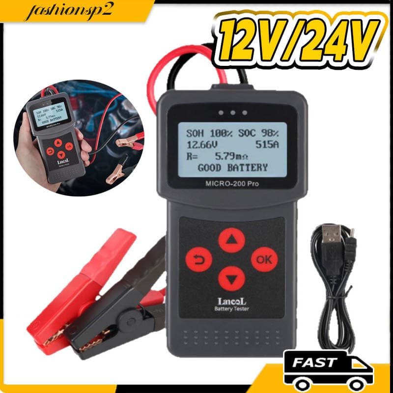 12v/24 Testador De Bateria Carro E Moto Sae Cca Jis Digital