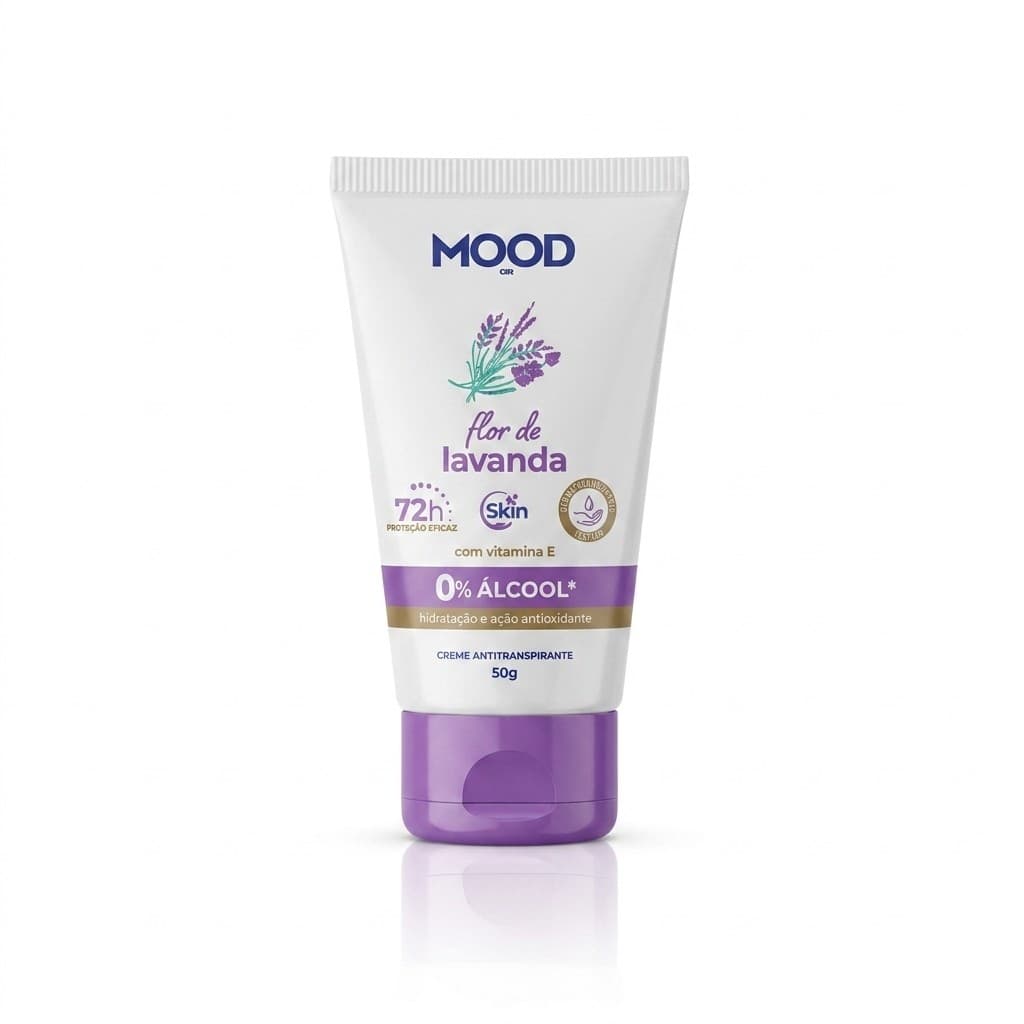 Creme Antitranspirante Mood Flor De Lavanda 50g Protecao 72h Vitamina E Zero Alcool Hidratacao Axila