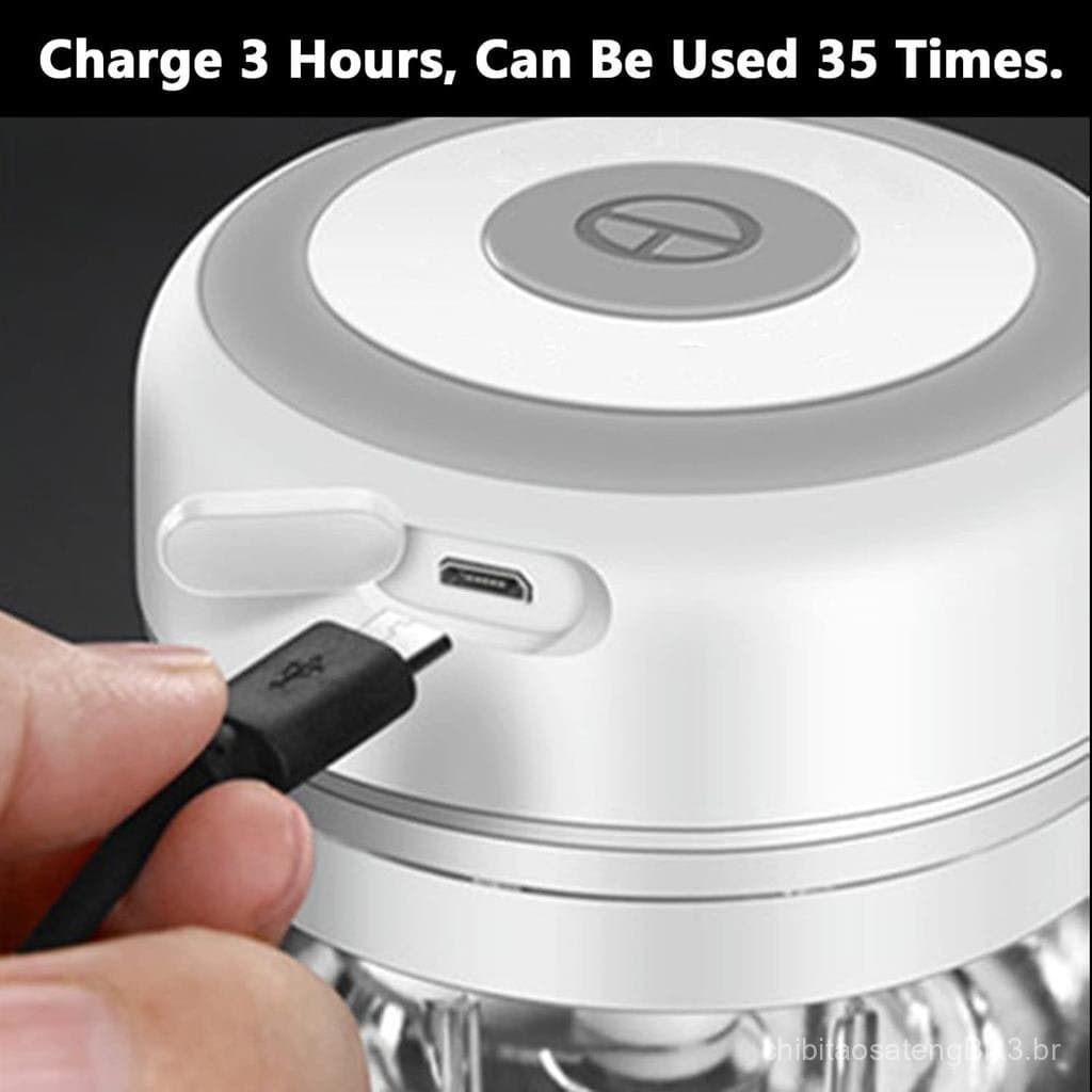 Mini Picador Elétrico de Alho, Picador de Alimentos de 100ML, Triturador de Alho USB, Processador de Alimentos Portátil
