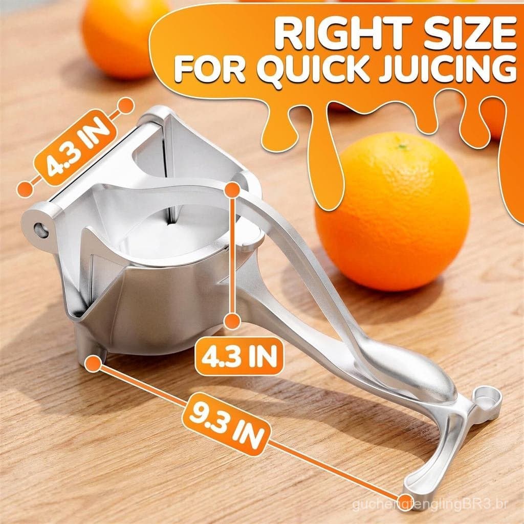 Espremedor Manual com Cabo Ergonômico de Alta Resistência - Bico para Despejar sem Sujeira, Espremedor de Frutas em Liga