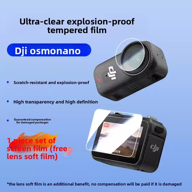 Pronta Entrega |   Protetor de Tela JJC para DJI Osmo Nano |   Película Protetora de Vidro Temperado HD e Lente