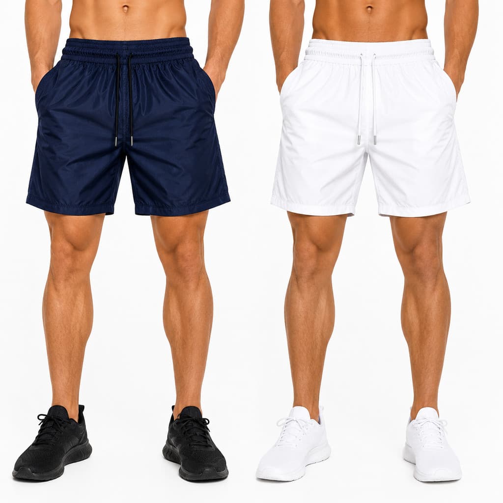 Kit 2 Shorts Tactel Masculino Academia Treino Praia Leve Confortável Casual
