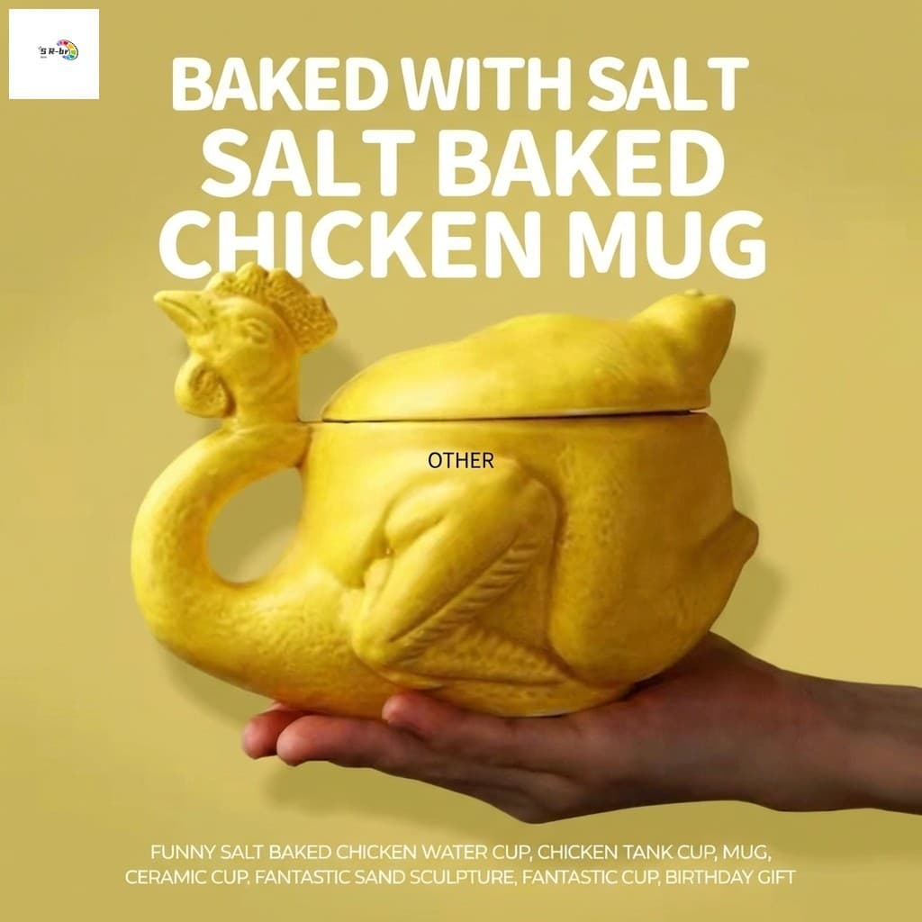 Caneca De Frango Assada Com Sal De Cerâmica-Copo Engraçado De Escultura Em Areia Para Água