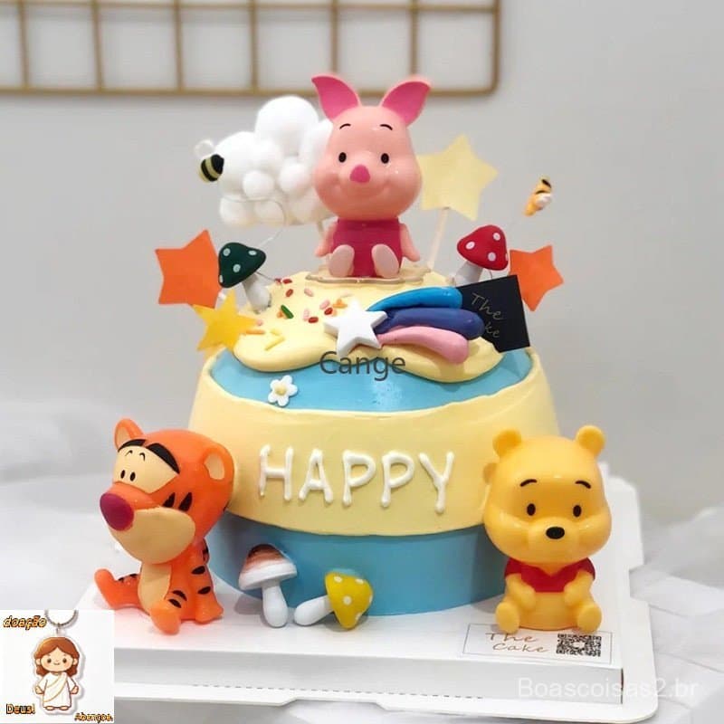 3 s/Conjunto De Decorações De Bolo De Aniversário Do Ursinho Pooh , De Desenho Animado