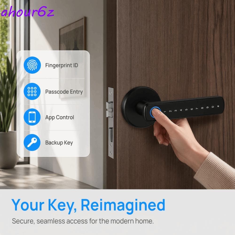 Maçanetas Digitais Eletrônicas AHOURZ , Fechadura Inteligente Com Impressão Digital Bluetooth Senha ,