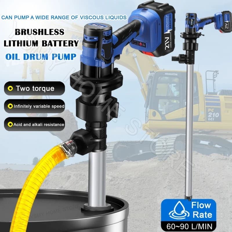 Bomba Elétrica Multiuso De Transferência De Combustível , Bateria De Lítio De 21v , Plug-in Com Tubo De Aço Inoxidável D