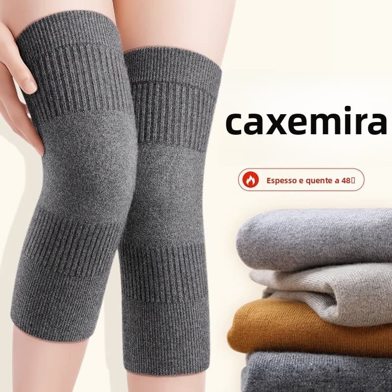 Joelheira Térmica Caxemira Grossa Proteção Articular Contra Frio