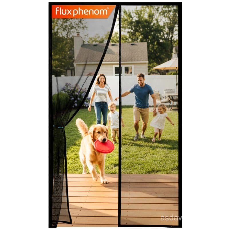 Tela Magnética para Porta FluxPhenom – Fechamento Automático, Mantém Insetos Fora e É Amigável para Crianças, 38x82 ZESD