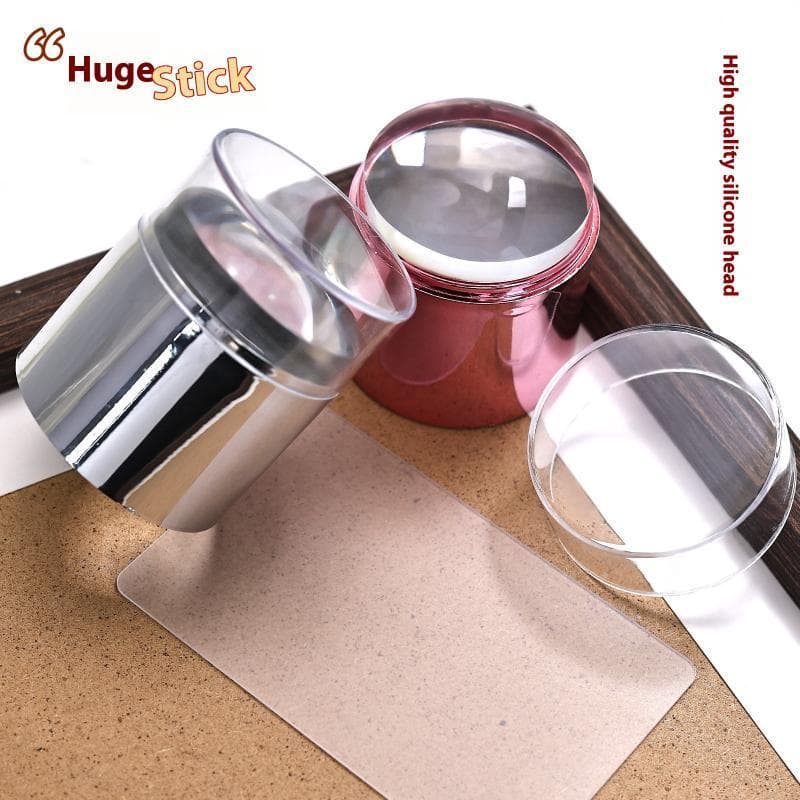 Carimbo Para Arte Em Unhas Com Um Raspador De , Cabeça Transparente De Silicone , Acessórios De Manicure DIY , Modelo De