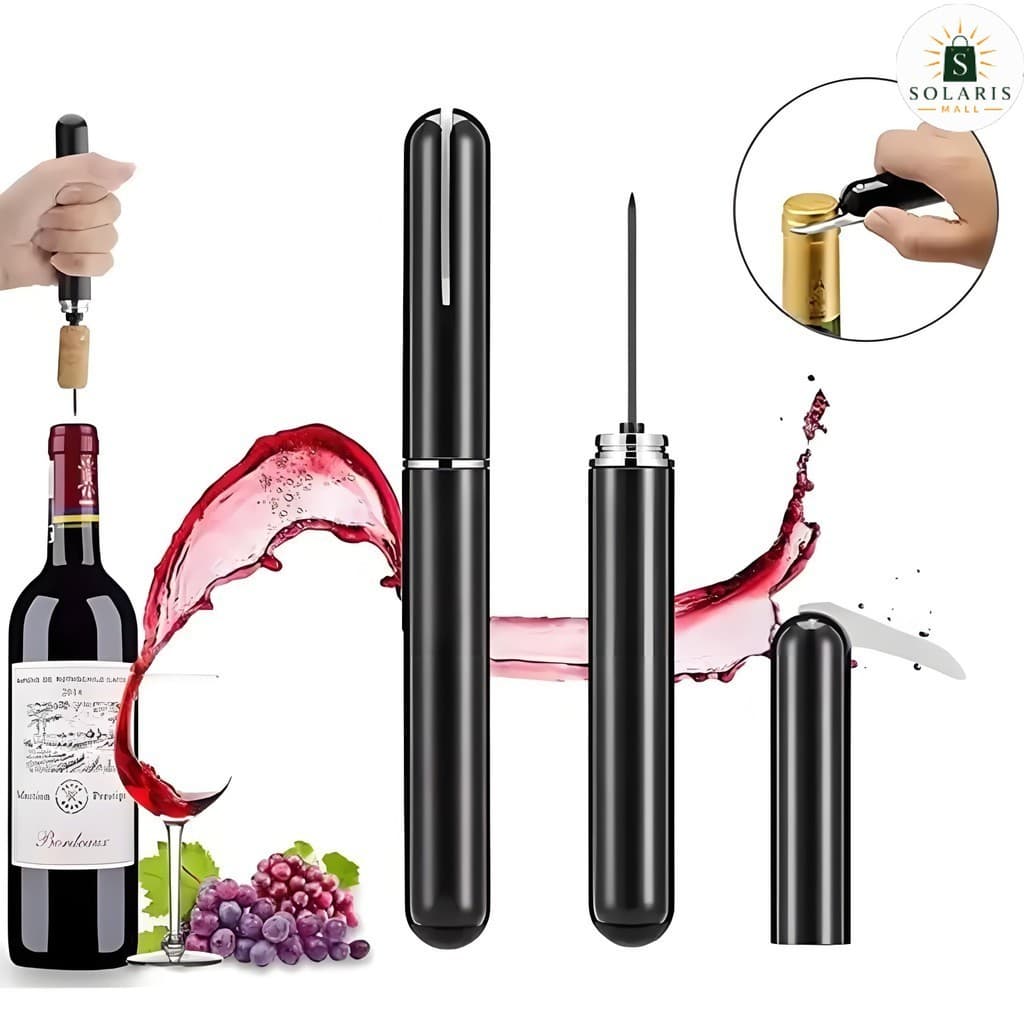 Bomba de Ar Multifuncional para Vinhos: Abridor, Cortador e Saca-Rolhas em Um